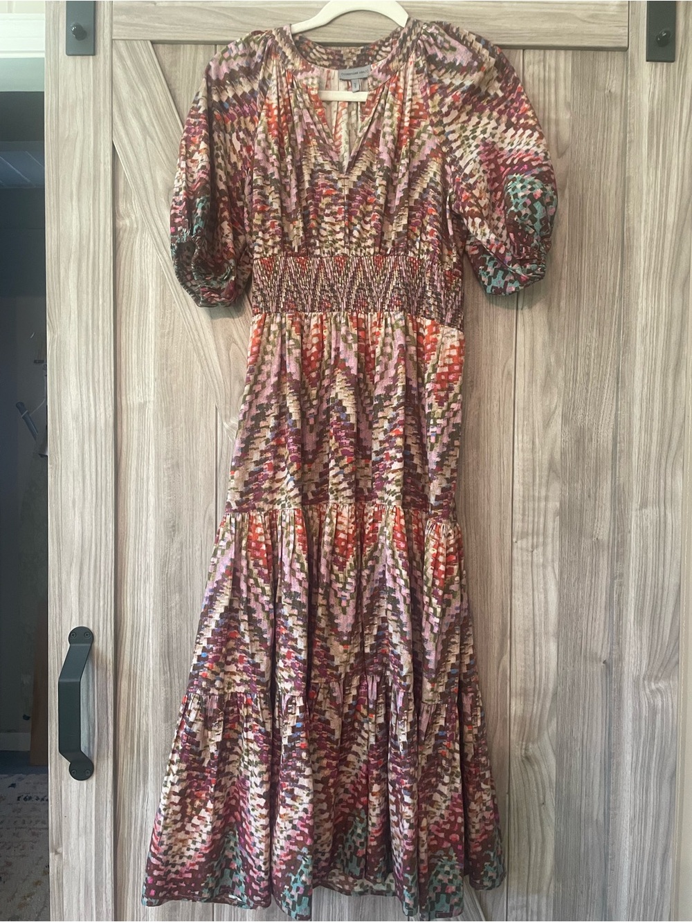 Anthropologie Conditions Apply Multicolor Patterned Dress, Size 6